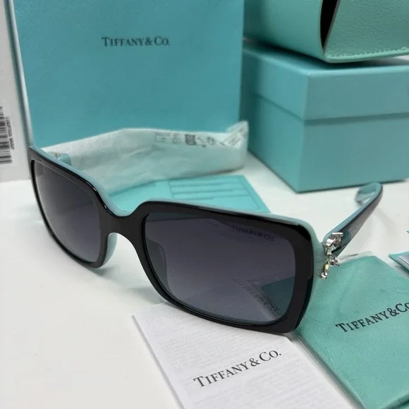Tiffany & Co TF4047B Sunglasses Black Tiffany Blue BNWT Full  display picture 1